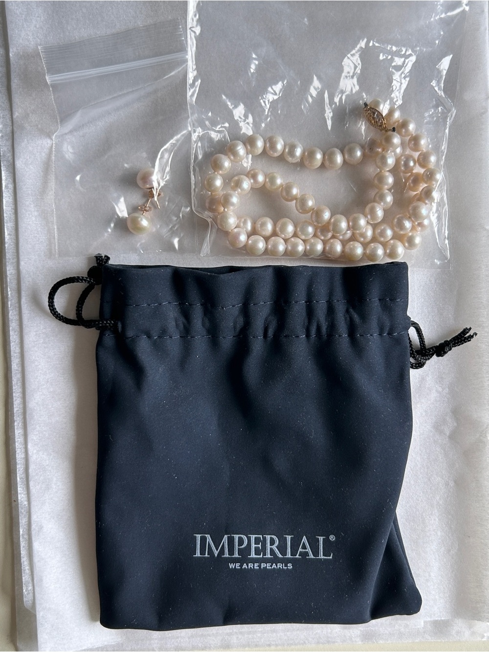 IMPERIAL PEARLS NECKLACE/EARRINGS COMBO BNIB